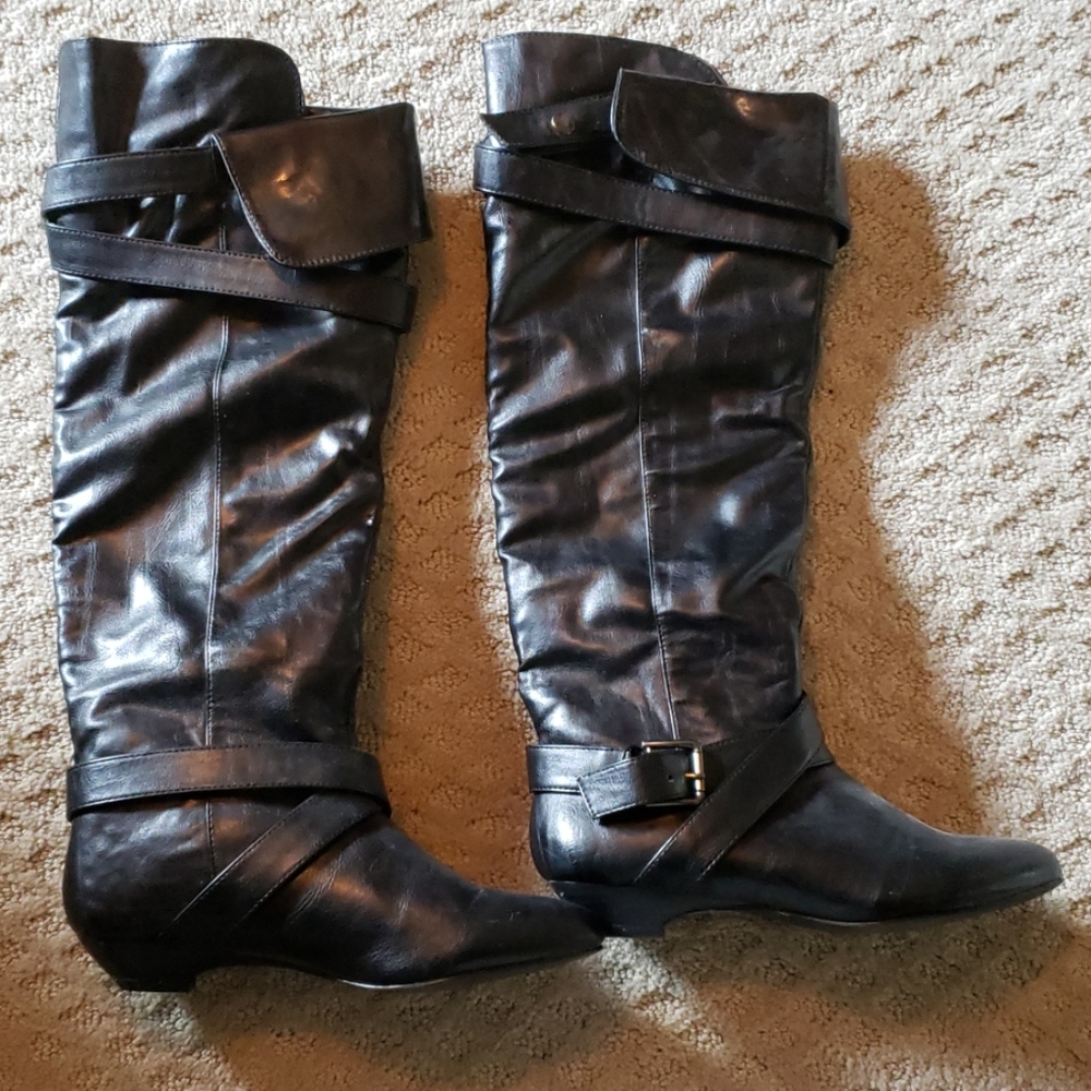 Black knee high boots